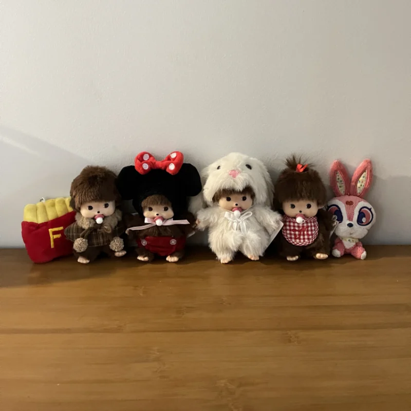 In Stock 15cm Mongon Monkey Kawaii Doll Keychain Bag Pendants Toy Hand Puppet Decompression Children Cute Gift Decoration Gift