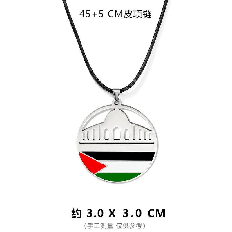 Meetvii Ethnic Free Arabic Fist Map Drop Glue Pendant Necklaces Personalized African Symbol Rope Chain Neck Jewelry Women Men