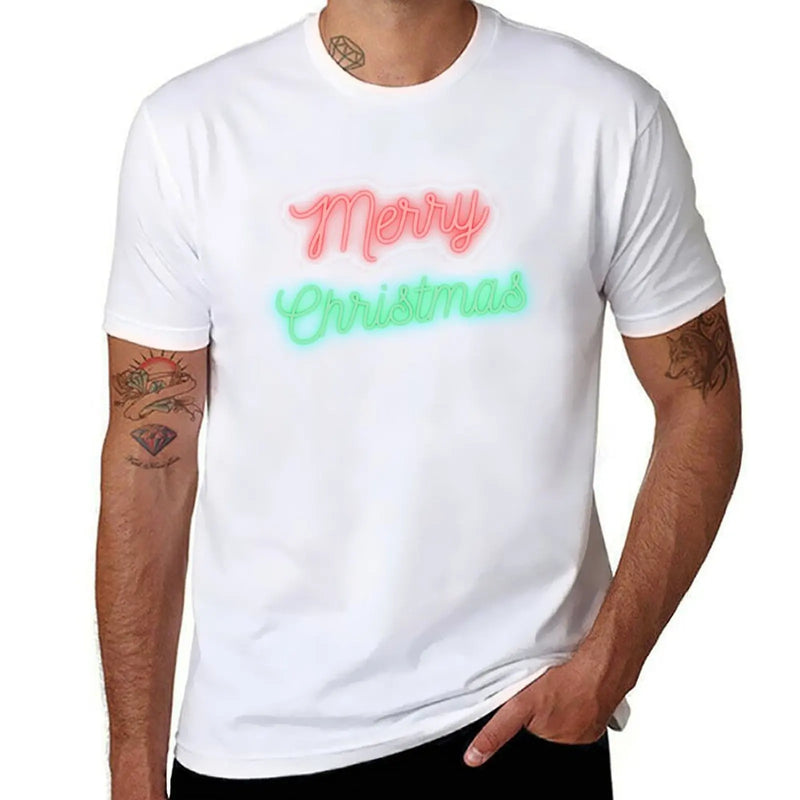 Merry Christmas LED Lights T-Shirt summer tops tops clothes for men