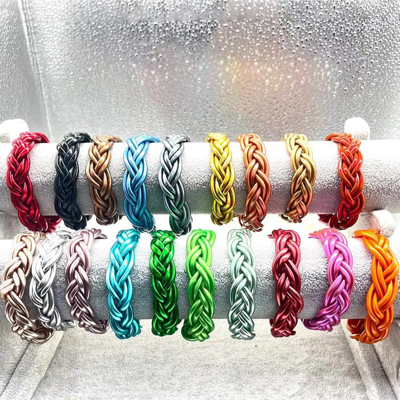 ALLYES Multilayer Handmade Braided Bangles for Women Men Temperament Glitter Filled Jelly PVC Bangle & Bracelet Jewelry Gift