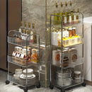 3Tier Clear Storage Cart with Wheels: Multifunctional Rolling Organizer for Home and Office, Ideal for Bedroom, Living Room