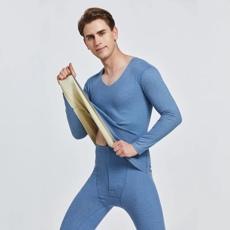 Outono e inverno sem marcação conjunto de roupa interior térmica masculina das mulheres de engrossado qiu yi qiu calças de veludo inverno camisa de fundo
