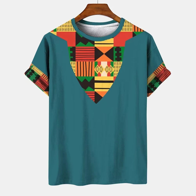 Estilo étnico impressão 3d tshirt verão camiseta masculina das mulheres dos homens tradição africana listra t camisa feminina crianças tshirt roupas