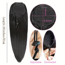 Extensão de rabo de cavalo com cordão reto, 10 "-30", rabo de cavalo longo e reto, 100% cabelo humano, clipe em rabo de cavalo, postiços para mulheres