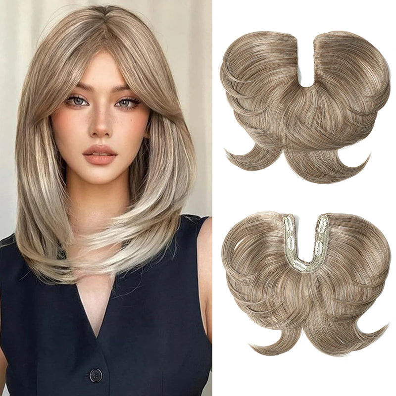 5 Clip U Part Synthetic Hair Wigs for Women Straight Wigs Natural Color Straight U-part wigs Hair Extension Clip