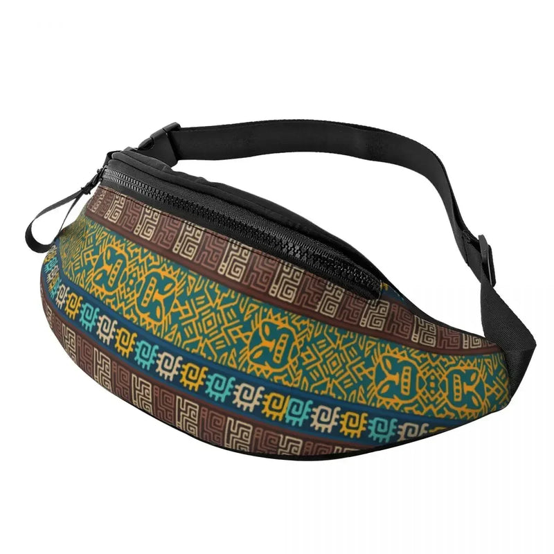 Colorful African Tribal Pattern Fanny Pack for Men Women Africa Ankara Print Crossbody Waist Bag Traveling Phone Money Pouch