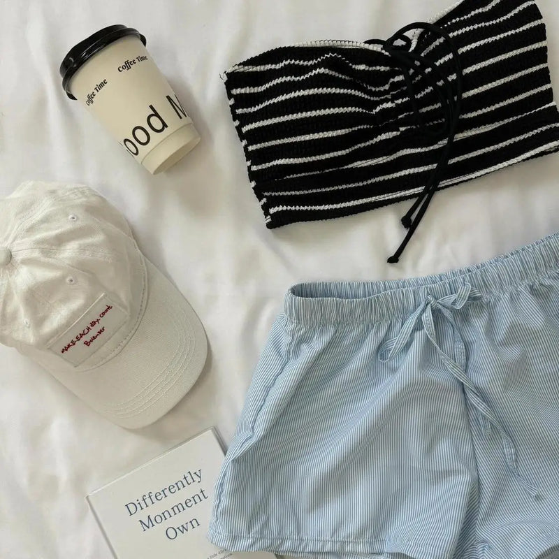Sweet Cute Style Bikini Women's Separate Neck Hanging Shoulder Strap Swimming Suit Vacation White Highlighting Female Swimwear