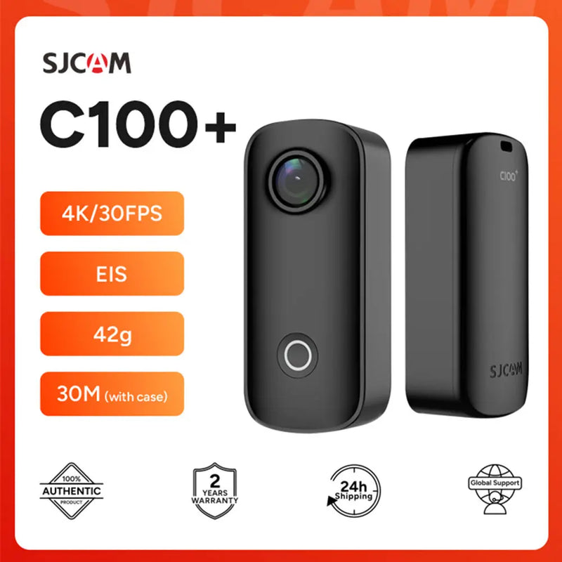 SJCAM C100 Plus Action Camera 4K 30M à prova d'água 2.4G WiFi Action Sport action cam EIS capacete de bicicleta motocicletas