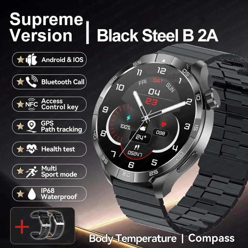 2025 novo gt5 pro gps esportes bússola smartwatch masculino 1.85 "amoled tela hd nfc ip68 à prova dip68 água bluetooth chamada smartbracelet mulher