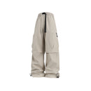 Calças de trabalho ao ar livre com design emendado estilo americano, calças compridas masculinas, calças largas soltas, calças esportivas casuais de perna reta