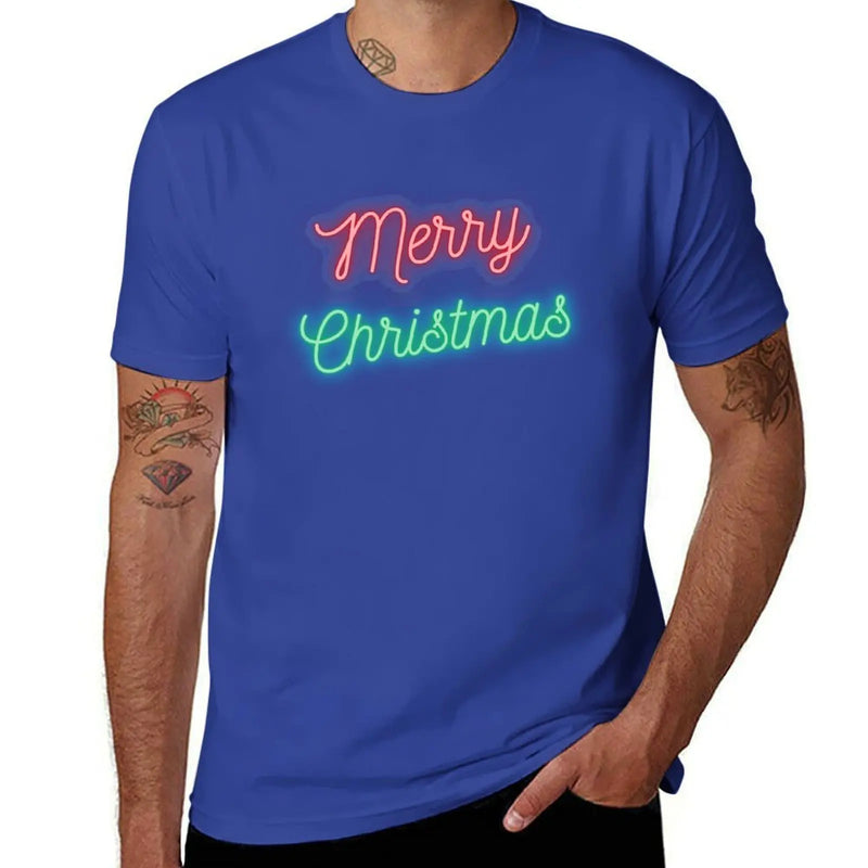 Merry Christmas LED Lights T-Shirt summer tops tops clothes for men