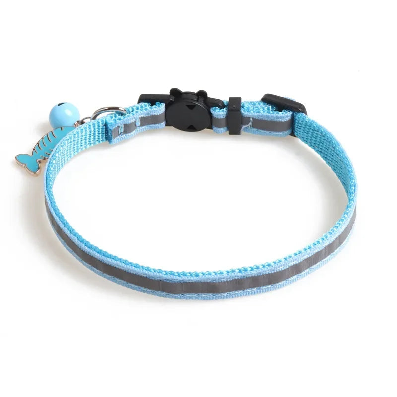 Pet Collar Colorful Reflective Cats Dog Collars with Bell Adjustable Pet Collar for Small Dogs Collars with Bells Pet Supplies
