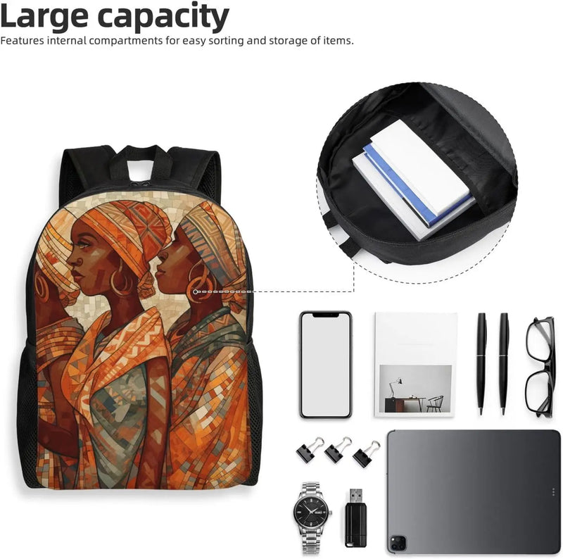Africa Ethnic Pottery Cute Backpack Waterproof Lightweight Laptop Backpack Shoulder Bag Casual Daypack For Women Men