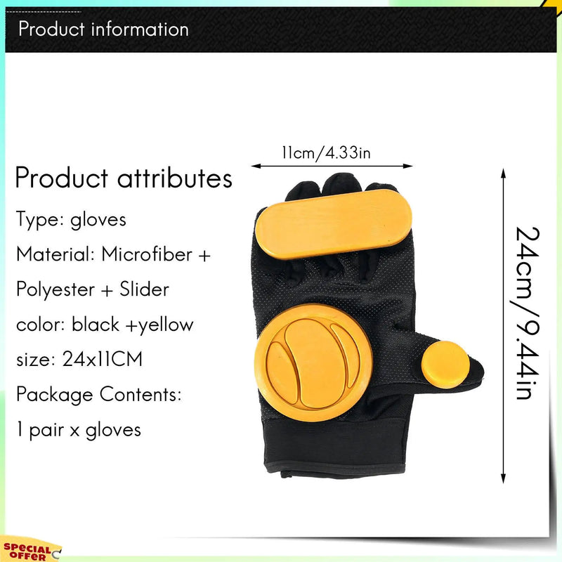 TURE Skateboard Gloves Downhill Slide Gloves Fire Stone Flint Sparks Longboard Gloves Protective Gear/Pad Downhill Slide Gloves