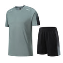 Camiseta e shorts de manga curta de secagem rápida masculina, roupa esportiva respirável, casual de corrida, conjunto fitness, primavera, verão 2022