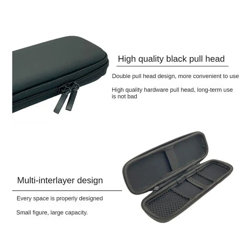 Pen Storage Box High Quality Leather Fabric Lightweight Anti-drop Portable Storage Consumer Electronics Pen Box Anti-rust Zipper