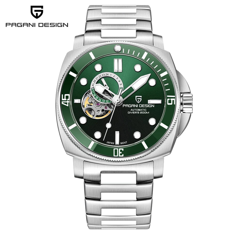 PAGANI DESIGN 2025 New Men's Watches Automatic Watch For Men Tourbillon Skeleton NH39A Mechanical Wristwatch 200M Diving Clock