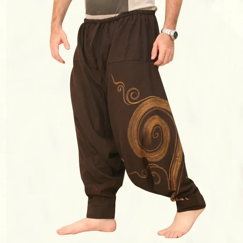 Men's Casual Elastic Waist Baggy Hippie Yoga Harem Pants Men Baggy Hippie Boho Gypsy Aladdin Hippie Boho Aladdin Alibaba Harem