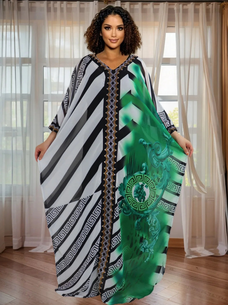 Plus size solto casual moda boho maxi vestido férias roupas kaftan vestidos de festa