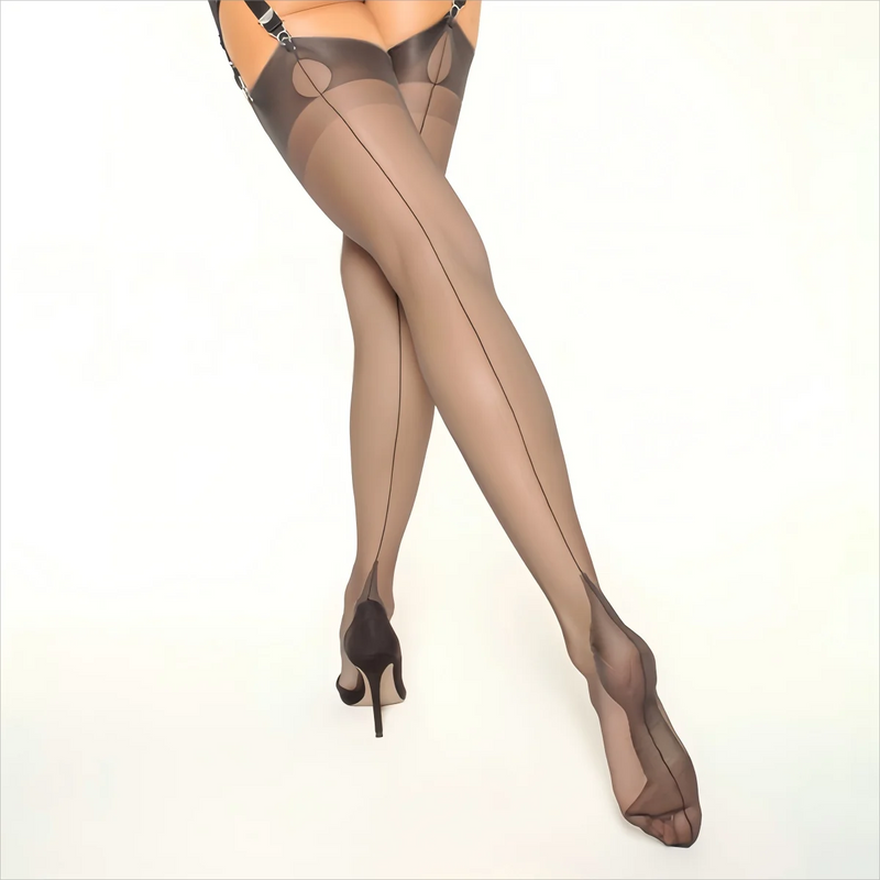 Women's Ultra-thin Retro Nylon Suspender Stockings, Elegant And Sexy Formal Business 8 Denier