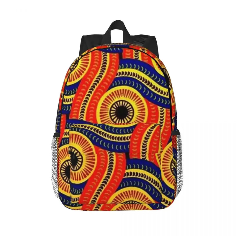 African Ankara Wax Print Backpack Student Boys Girls BookBag Children School Bag Computer Shoulder Bags for Men Women