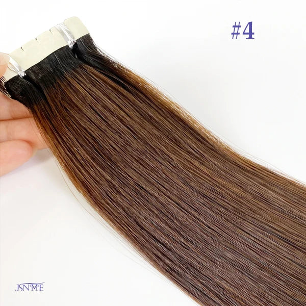 JSNME Mini Tape In Human Hair Extensions Natural Seamless Invisible SKin Weft  Remy  Human Hair Black Brown Blonde For Salon
