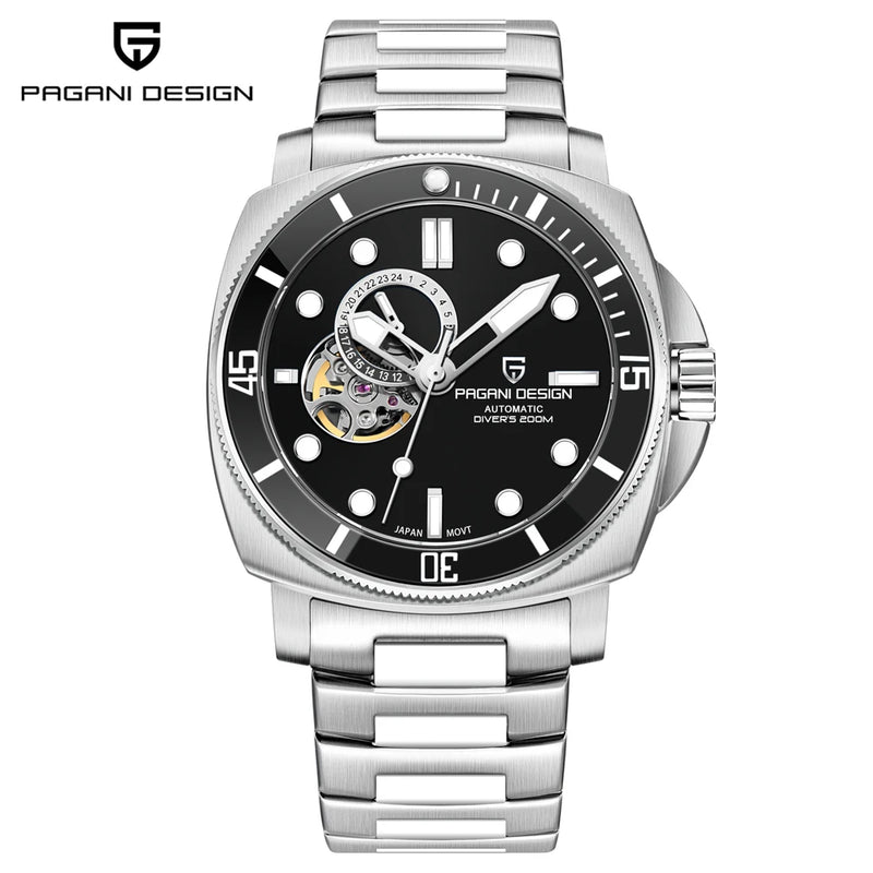 PAGANI DESIGN 2025 New Men's Watches Automatic Watch For Men Tourbillon Skeleton NH39A Mechanical Wristwatch 200M Diving Clock