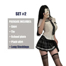 Estudante cosplay trajes feminino lingerie sexy uniforme estudante plissado mini saia impertinente nightwear roleplay sleepwear