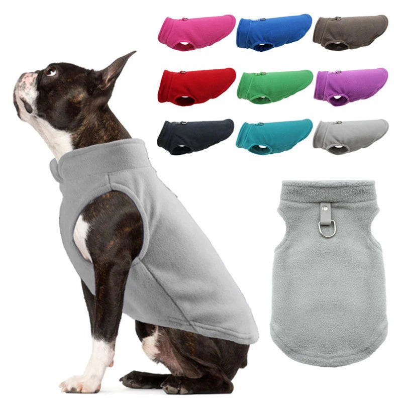 Warm Fleece Dogs Clothes Pet Jacket Vest with D-Ring For Small Dog Cats Clothing French Bulldog Costumes Chihuahua Coat