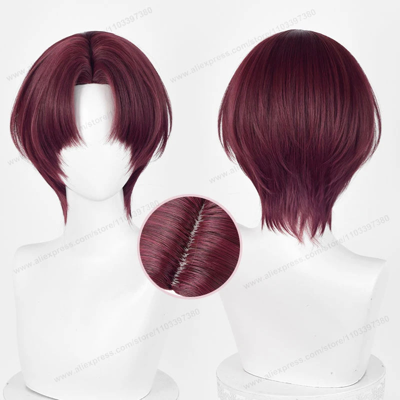 Anime Wind  Breaker Hayato Suo Cosplay Wig 32cm Short Deep Reddish Brown Hair Heat Resistant Synthetic Wigs