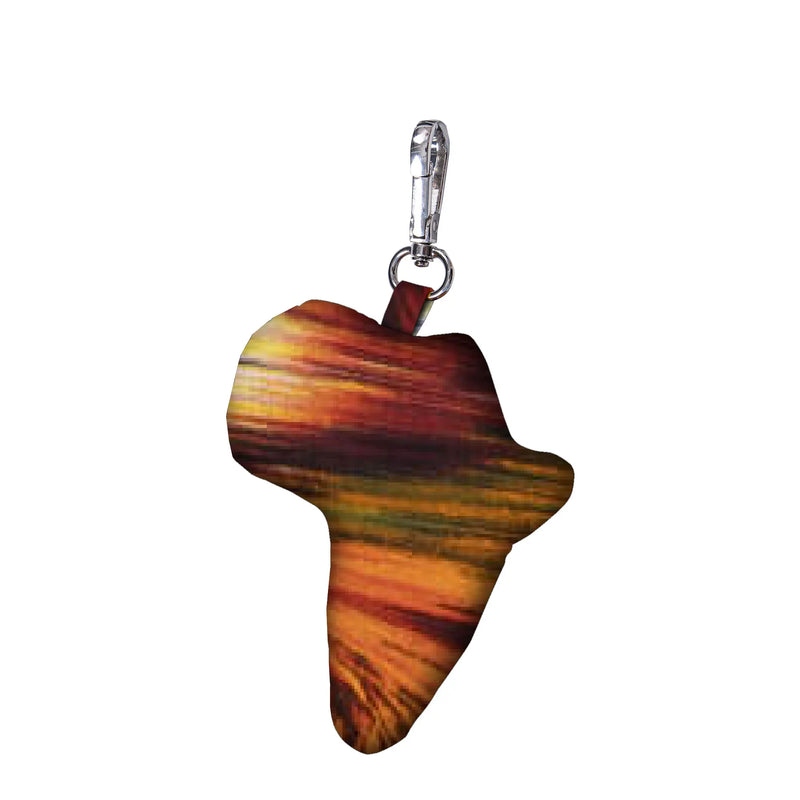 African Dashiki Lovely Ankara Fabric Keychain The Shape of The Map of Africa Key Chains School Bag Pendant Car Keyring Wyb1014