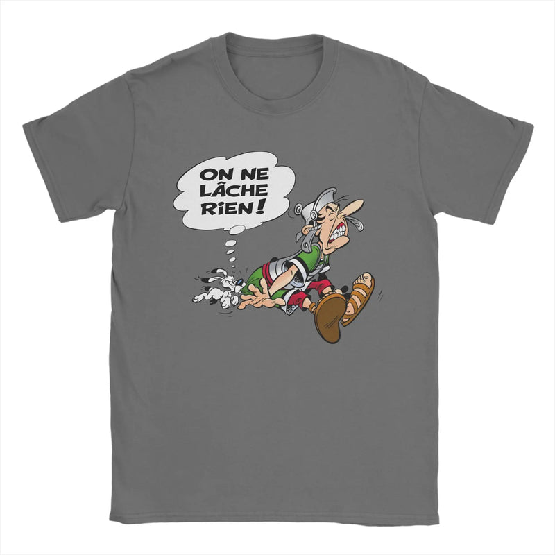 Asterixes Don't Let Go of Anything T Shirt Obelixes Men Cotton T-Shirts Crew Neck Cartoon Tees Short Sleeve merch 4XL 5XL 6XL