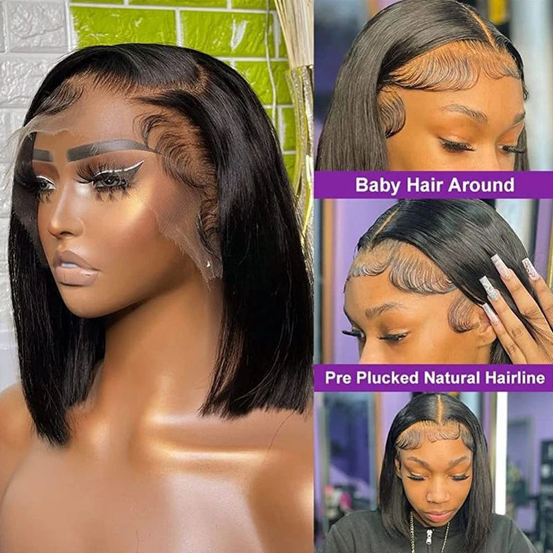 Straight Human Hair Wigs 13x4 Lace Frontal Human Hair Wig Closure Wig Human Hair Wig Short Wig Human Hairs Bob Hair Wig Human