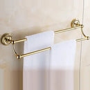 Conjunto de acessórios de banheiro de latão vendido, gancho de roupão, suporte de papel, barra de toalha, anel de toalha, conjuntos de banheiro, toalheiro dourado ht- 810900 -T