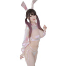 SENMHS-Lingerie Sexy Bunny para Meninas, Coelhinho Brilhante, Top de couro a laser, Coelho do biquíni, Cosplay Anime, Dia das Bruxas