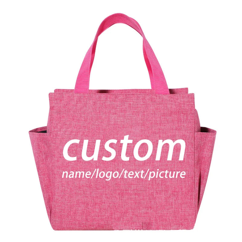 Customize Your Logo Image Lunch Box Boys Girls School Insulated Food Bags Women Men Portable Personalized Lunch Bag Best Gifts