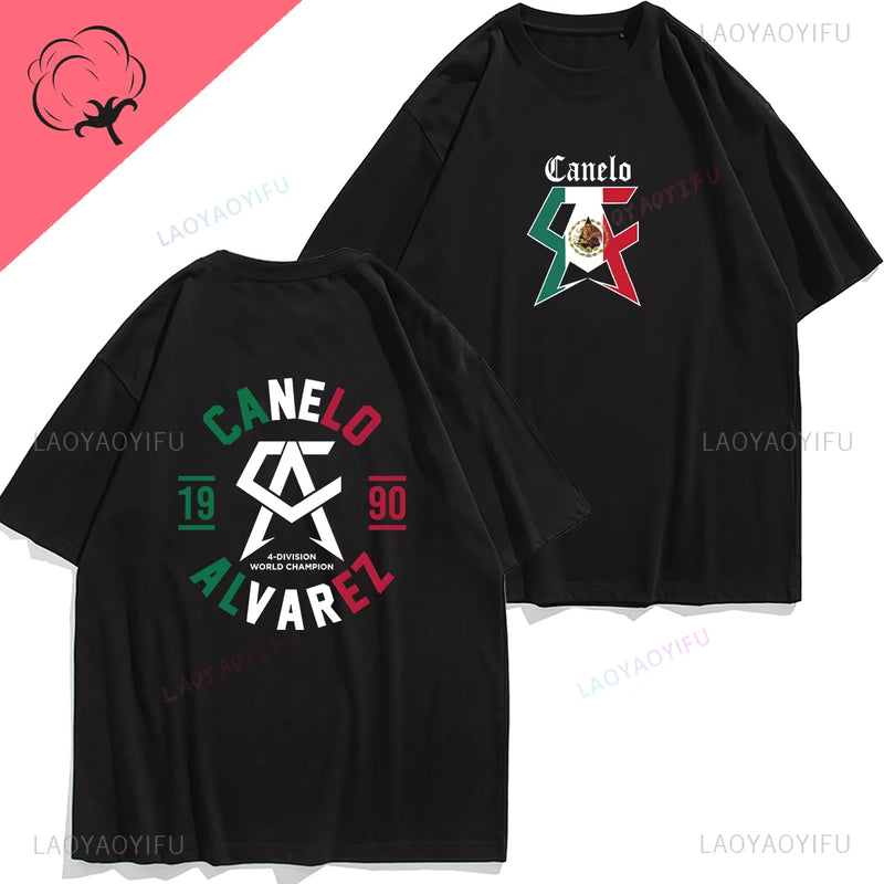 Vintage Men T Shirt Canelo No Boxing No Life Print Tops Men Clothing Summer Leisure Streetwear Graphic Ropa Hombre Cotton Tee