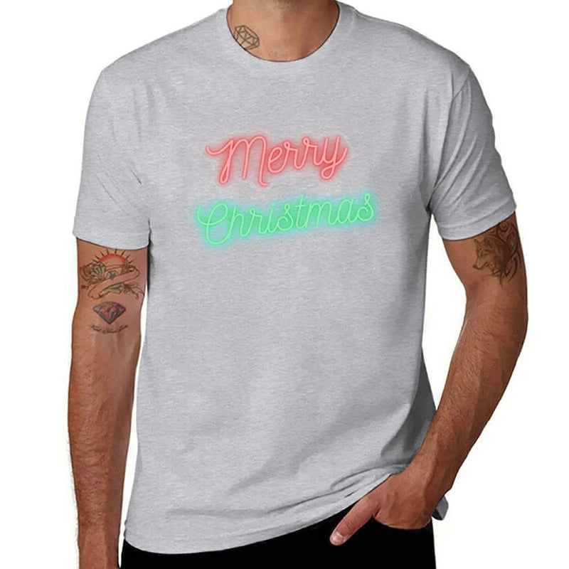 Merry Christmas LED Lights T-Shirt summer tops tops clothes for men