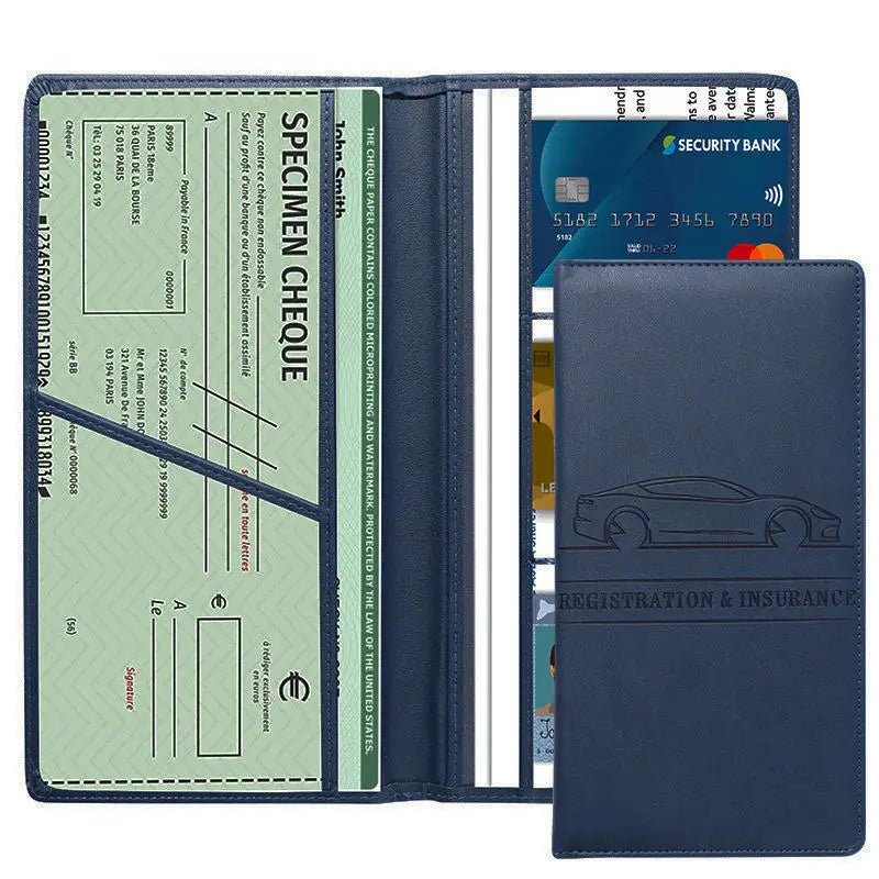 Car Registration Insurance Holder Leather Men's Driver's License Insurance Car Documents License Storage Bag Credit Card Holder