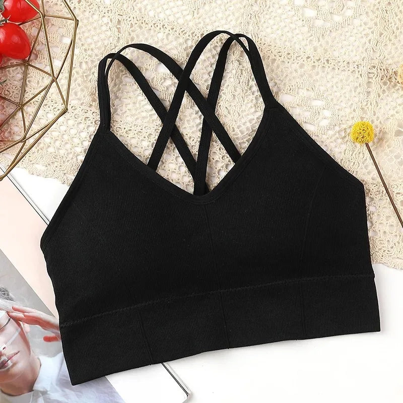 Women Breathable Sports Bra Anti-sweat Fitness Top Seamless Yoga Bra Shockproof Crop Top Women Push up Sport Bra Gym Top