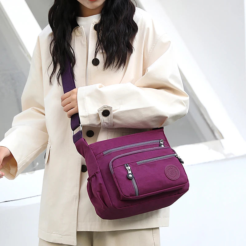 High Quality Nylon Women Shoulder Bag Fashion Multi-pockets Female Messenger Bag Casual Girls Shopping Bag Handbag