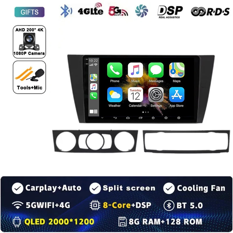 9" Car Radio Wireless CarPlay Android 15 For BMW 3-Series E90 E91 E92 E93 2005 - 2013 Auto Car Intelligent Systems AutoRadio