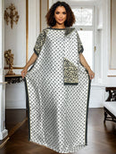 Elegante plus size praia Abaya férias e traje casual, vestido maxi solto